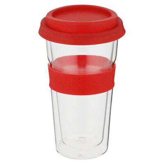 Snappy Thermal Glass Tumbler 400ml Red ( Order in Qty of 6)