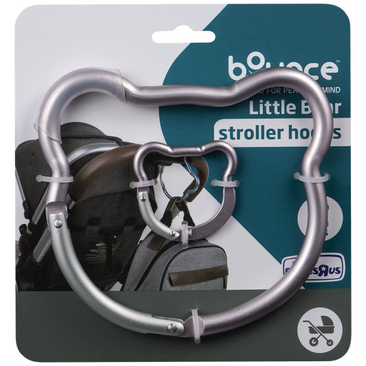 Bounce Stroller Hook 2pk Bear Pink