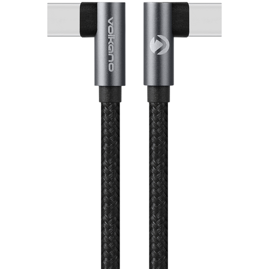 Volkano Weave Series USB-C to USB-C Cable 2m (60W) Right Angle - USB2.0e