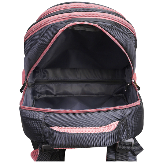 Playground Orthopaedic Trolley Backpack 27L; Dark Grey/Pink
