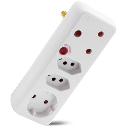 Ellies 4-Way Surge Adaptor with Schuko - WT