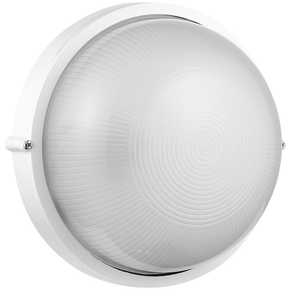 Ellies Illume Series - AC Round Bulkhead - Aluminium + Glass - E27 Base -WT