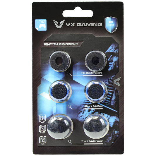 VX Gaming Duty Series Controller Thumb Grips - Black/blue (PS4)