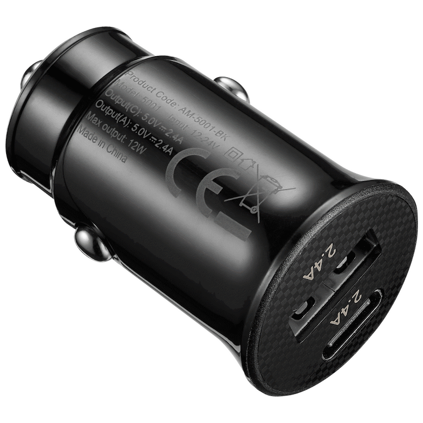 Amplify Voltix Series 12W Dual USB and USB-C Car Charger