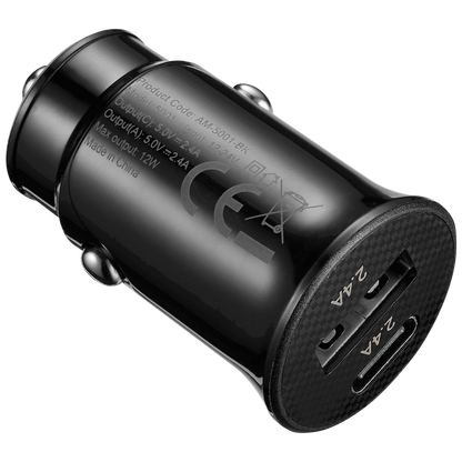 Amplify Voltix Series 12W Dual USB and USB-C Car Charger