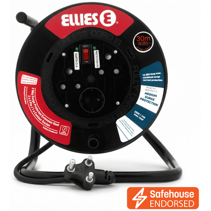 Ellies Heavy Duty Surge Extension Reel-30M-BK