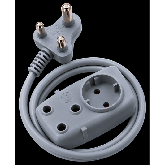 Ellies 2 way Light Duty Schuko Extension lead - 2M - GR