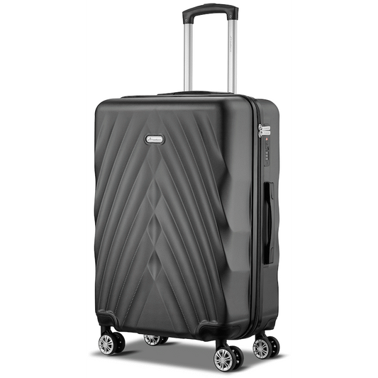 Travelwize Terra ABS 77cm 4-Wheel Spinner Luggage - Black