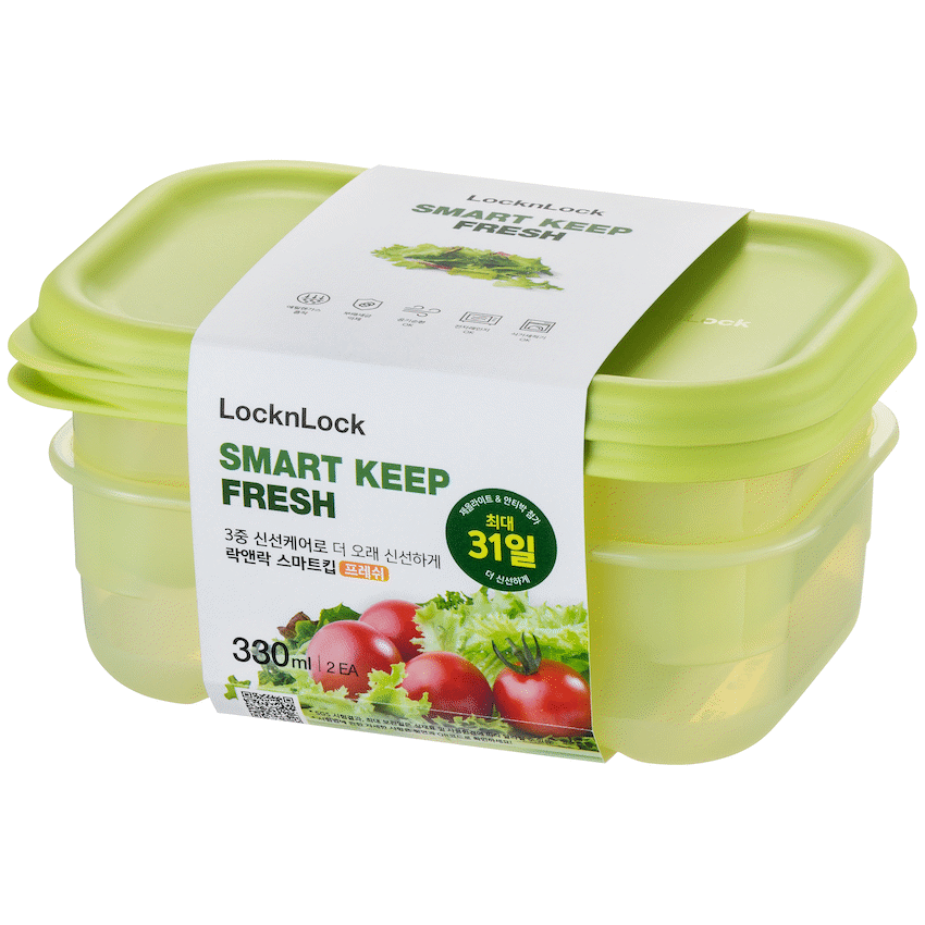 LocknLock Fresh Block rect 330ml 2pce ( Order in Qty of 12)