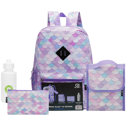 Quest 4-Piece Backpack Set Mermaid Tail Lilac