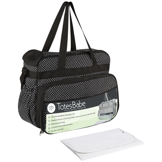 Totes Babe Vivir 20L Diaper Bag, Black