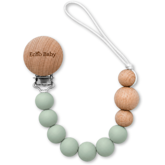 Echo Baby Silicone Dummy Clip - Sage