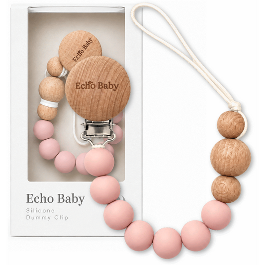 Echo Baby Silicone Dummy Clip - Rose
