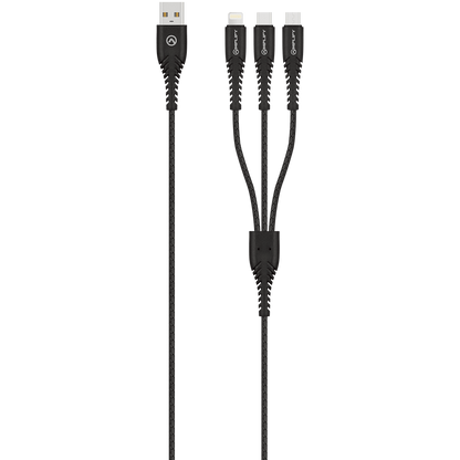 Amplify Linked Series 3-in-1 Charging Cable - Black
