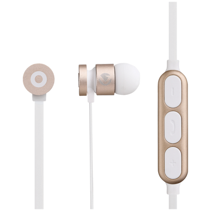 Volkano Mercury Series Bluetooth Magnetic Earphones - Gold/White