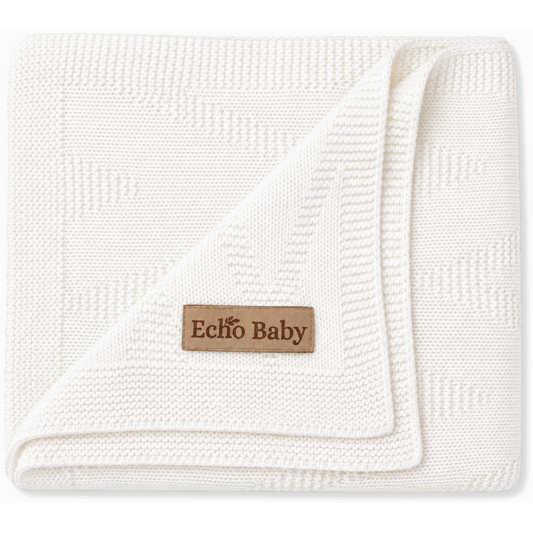Echo Baby Knitted Baby Blanket - White