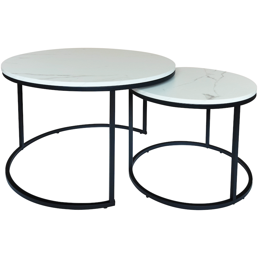 Everfurn Nile Nesting Coffee Table - Marble White