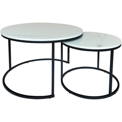 Everfurn Nile Nesting Coffee Table - Marble White