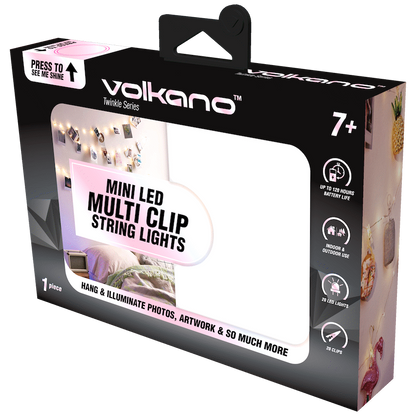 Volkano Twinkle Series MULTI(RGB) Photo Clips with LED Lights