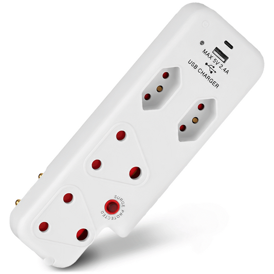 Switched 4-Way Medium Surge Adaptor with Type-C + USB