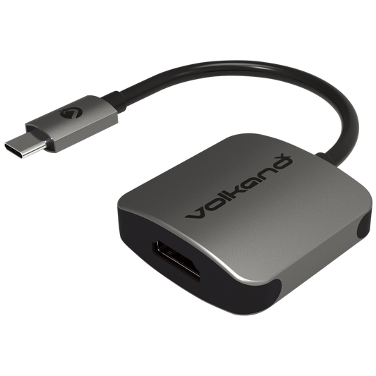 VolkanoX Core HDMI Series USB Type-C to 4K HDMI Converter - 10cm - Charcoal