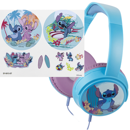 Disney Stitch Wired Headphones with 11 Stickers