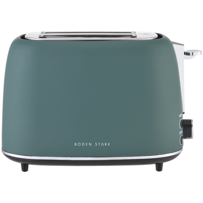 Boden Stark Matte Stainless Steel Toaster - Green