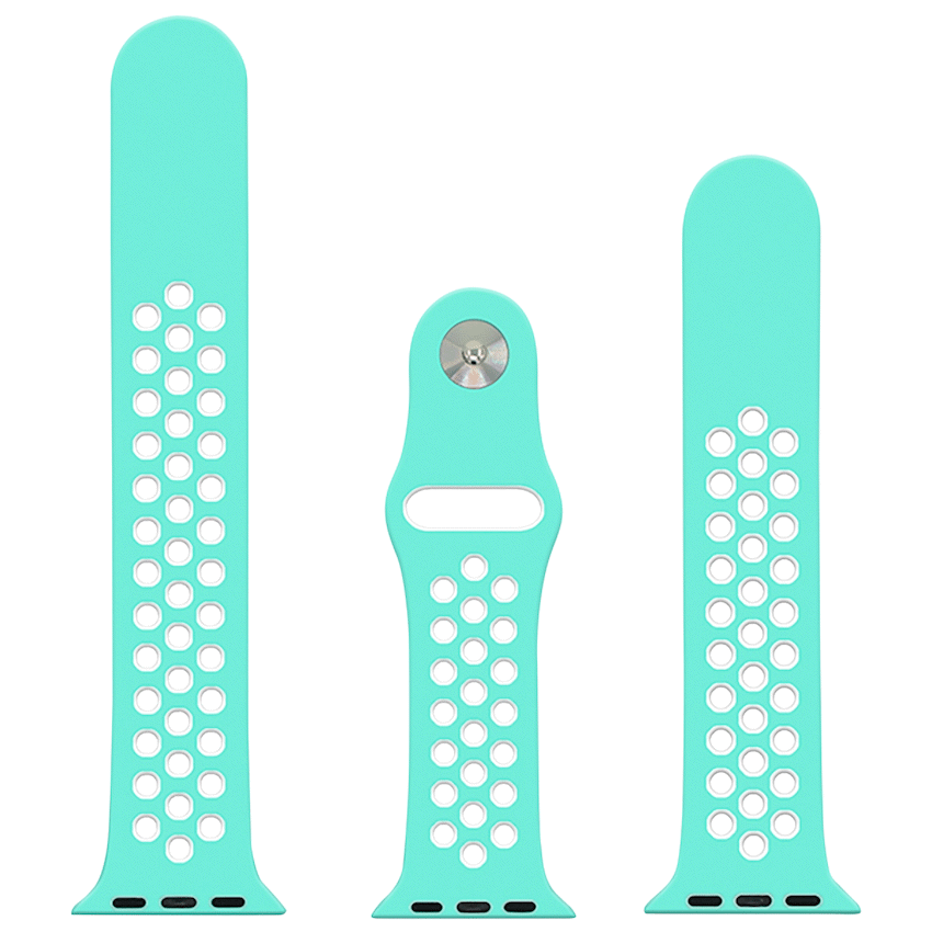 Volkano Smart Watch Band - Sport Silicone - iWatch 38mm - Light Blue and White (S/L)