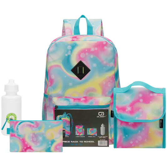 Quest 4-Piece Backpack Set Rainbow Swirl Sky