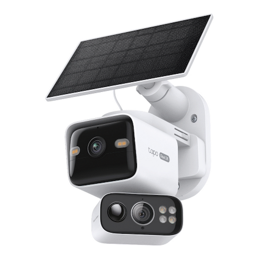 Solar-Powered Dual-Lens Pan/Tilt Security Camera Kit