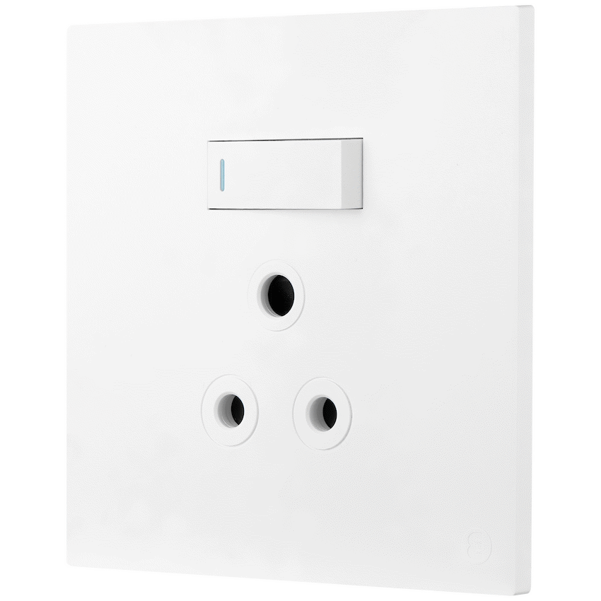 Ellies 1 Way (3 Pin) Single Switch Socket 4x4 (100mmx100mm) -WT