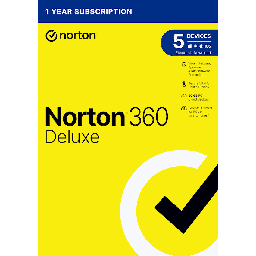 NORTON 360 DELUXE 50GB AF 1 USER 5 DEVICE 12MONTH