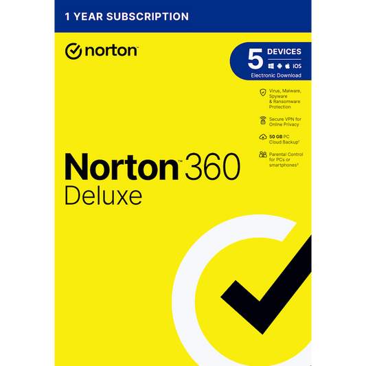 NORTON 360 DELUXE 50GB AF 1 USER 5 DEVICE 12MONTH
