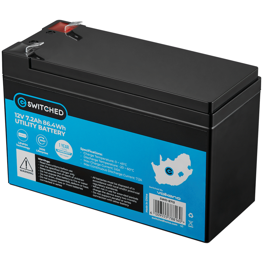 Switched LiFePO4 Gate Motor/Alarm Battery