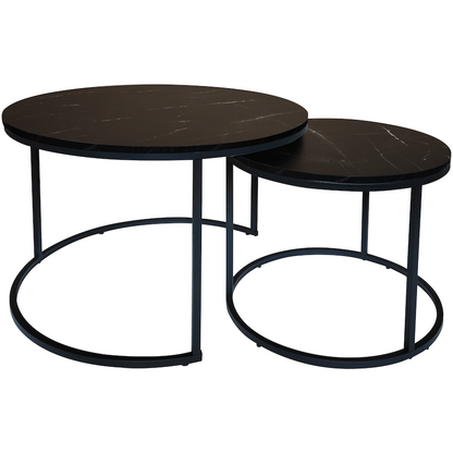 Everfurn Nile Nesting Coffee Table - Marble Black