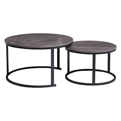 Everfurn Nile Nesting Coffee Table Marble, 2 Piece