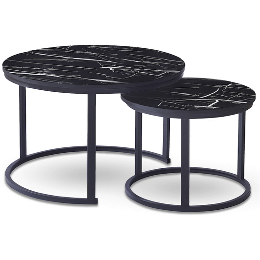 Everfurn Indus Nesting Coffee Table Black 2 Piece