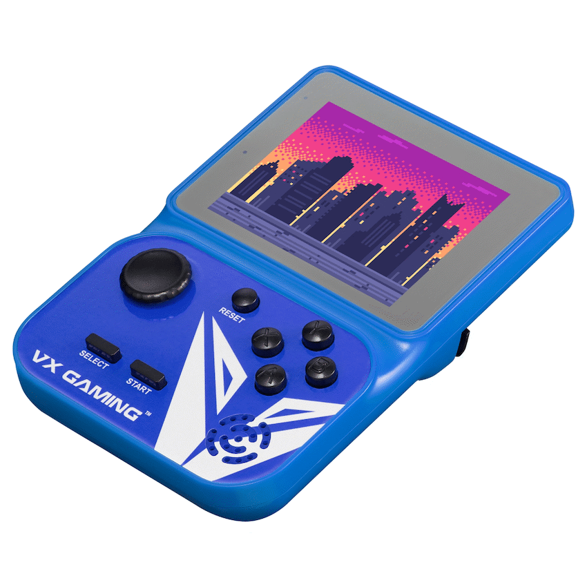 VX Gaming Nostalgia Series Handheld Retro Game Station with 4gb Micro SD - Blue