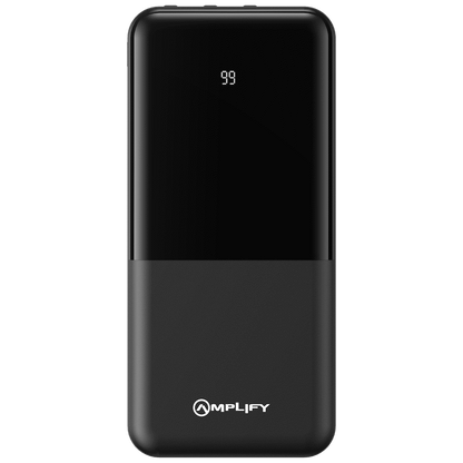 Amplify 10000mAh Power Bank with Integrated Cables - Black