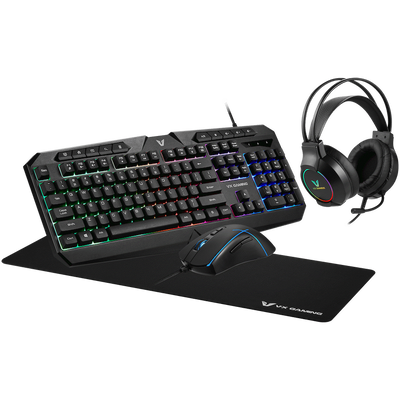 VX Gaming Heracles Series 4-in-1 Combo KB, Mouse, Mousepad, Headset