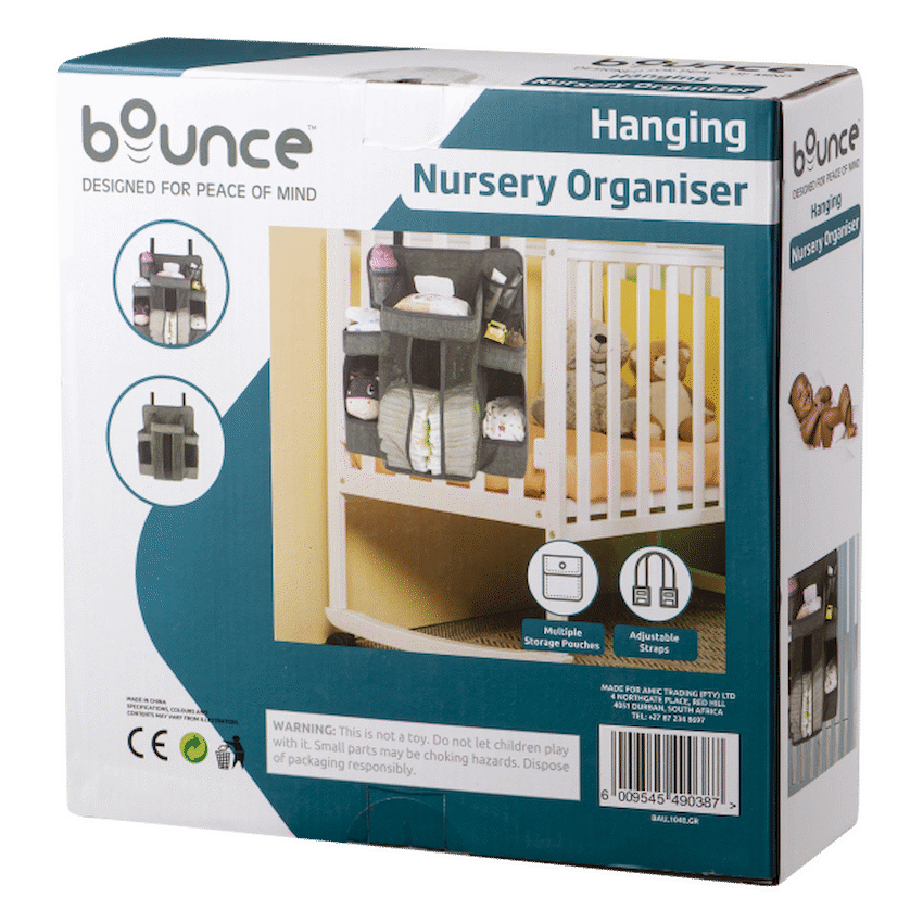 Bounce Hanging Nursery Organiser Grey