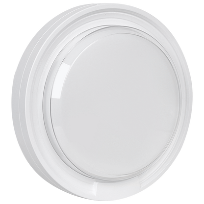 Ellies Cresent Series AC 24W Round LED Bulkhead - PC - WT