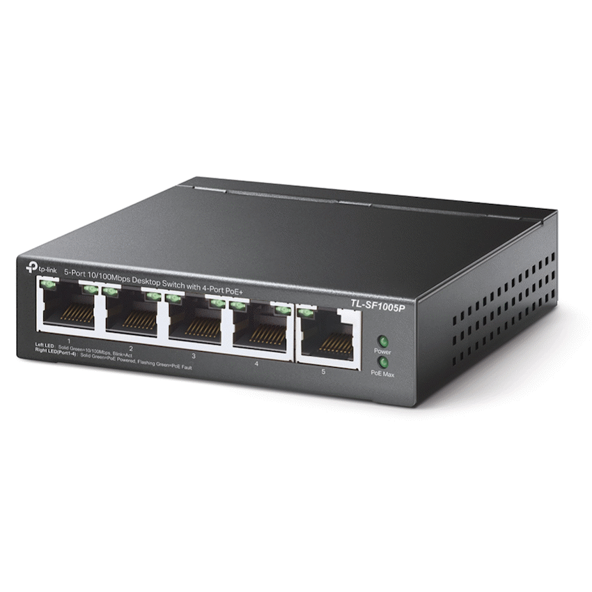 TP-Link TL-SF1005P 5-Port 10/100Mbps Desktop Switch with 4-Port PoE+