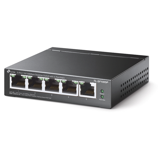 TP-Link TL-SF1005P 5-Port 10/100Mbps Desktop Switch with 4-Port PoE+