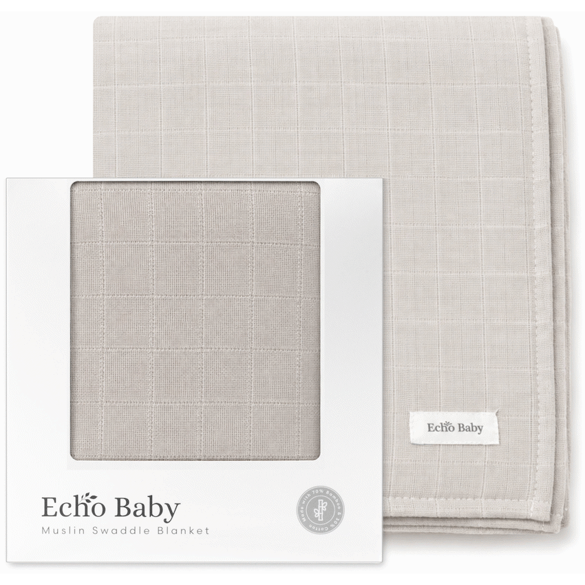 Echo Baby Muslin Swaddle Blanket - Stone