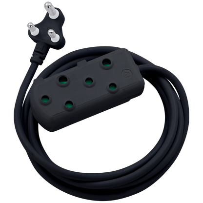 Switched Light Duty Side by Side (SBS) Extension Leads 20M - BK