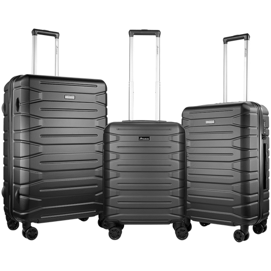 Travelwize Cabana ABS 4-Wheel Spinner 3pc Luggage Set - Black