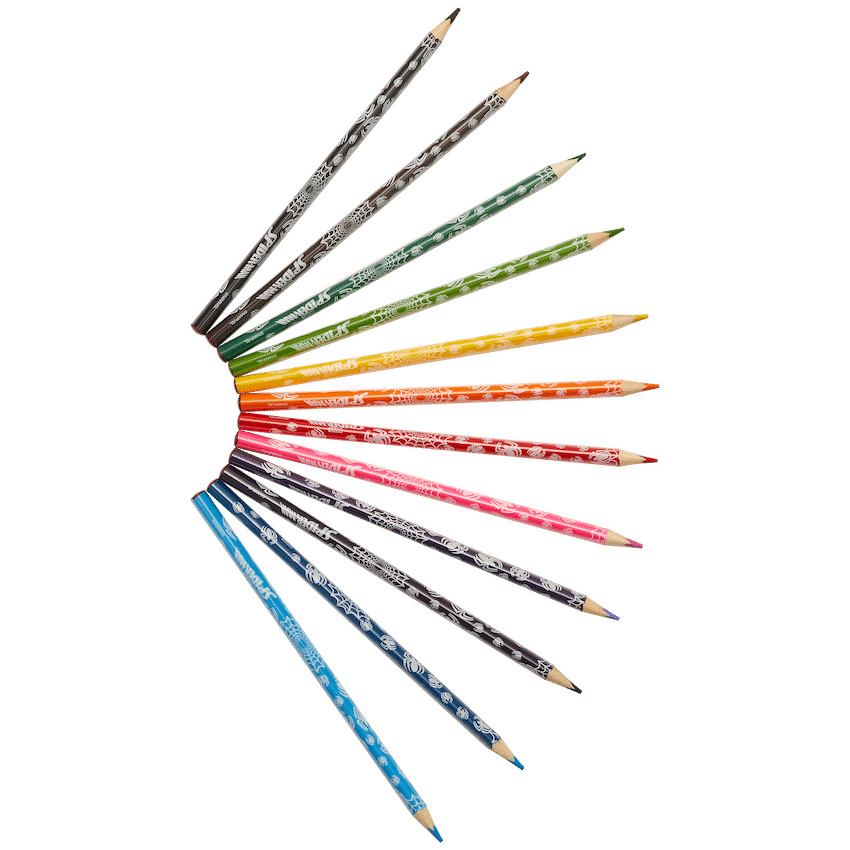Spiderman 12 Colour Pencils Triangular Multi