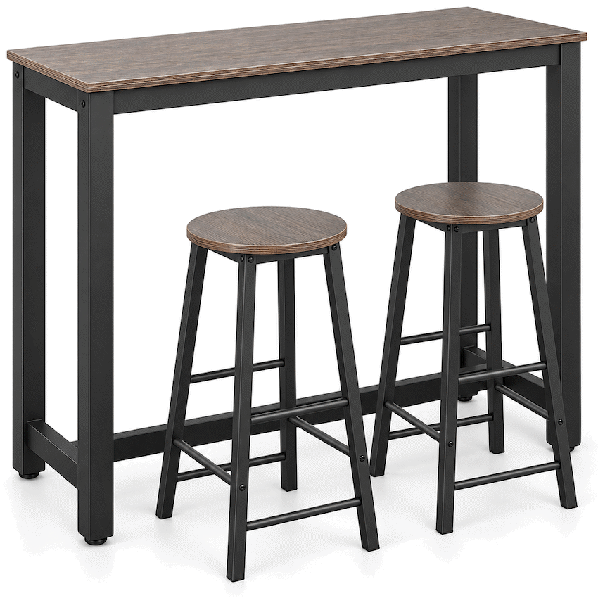 Chenin 3-Piece Bar Table & Stool Set - Chestnut