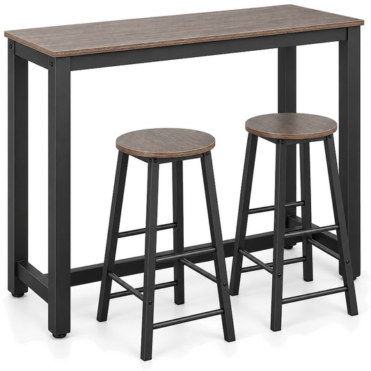 Chenin 3-Piece Bar Table & Stool Set - Chestnut
